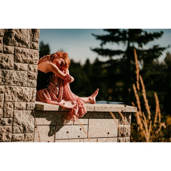 Vintage Pink Black Princess Style Dress hand beaded Cute flowy twirl Couture New - Picture 4 of 6